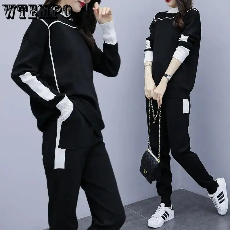 Pant Sets Women Sweater+Pants 2 Pieces Loose Casual Knitwear Suit Knitted Long Sleeve Top Haren Pants Fashion Spring Autumn
Pant Sets Women Sweater+Pants 2 Pieces Loose Casual Knitwear Suit Knitted Long Sleeve Top Haren Pants Fashion Spring Autumn