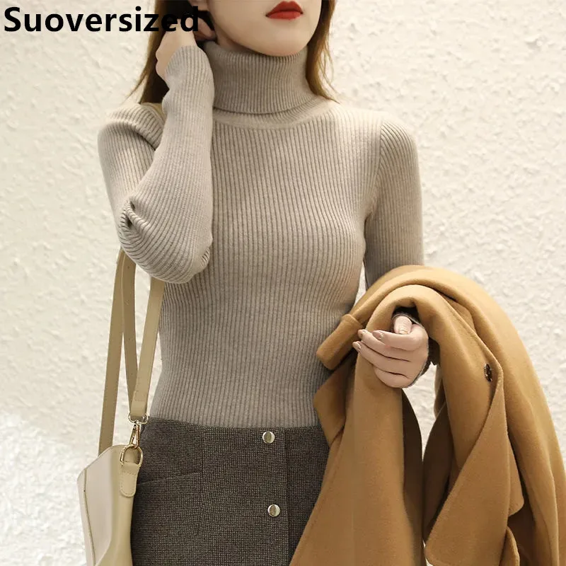 Women's Warm Basic Bottoming Sweaters Fall Winter Turtleneck Long Sleeve Knitted Tops Korean Casual Slim Elegant Tricot Pullover
Women's Warm Basic Bottoming Sweaters Fall Winter Turtleneck Long Sleeve Knitted Tops Korean Casual Slim Elegant Tricot Pullover