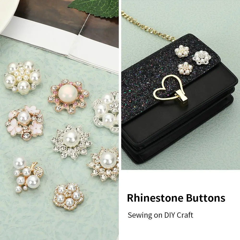 Sewing Sparkling Hat Accessories Flower-shaped Pearl Hairpins Rhinestone Buttons Pearl Button Headwear Accessories
Sewing Sparkling Hat Accessories Flower-shaped Pearl Hairpins Rhinestone Buttons Pearl Button Headwear Accessories