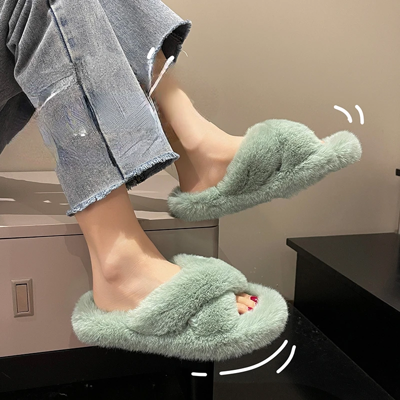Fairy Wind Cross Hair Slippers Female Autumn and Winter New Korean Version Home Indoor Thick Bottom Outer Wear Cotton Slippers
Fairy Wind Cross Hair Slippers Female Autumn and Winter New Korean Version Home Indoor Thick Bottom Outer Wear Cotton Slippers