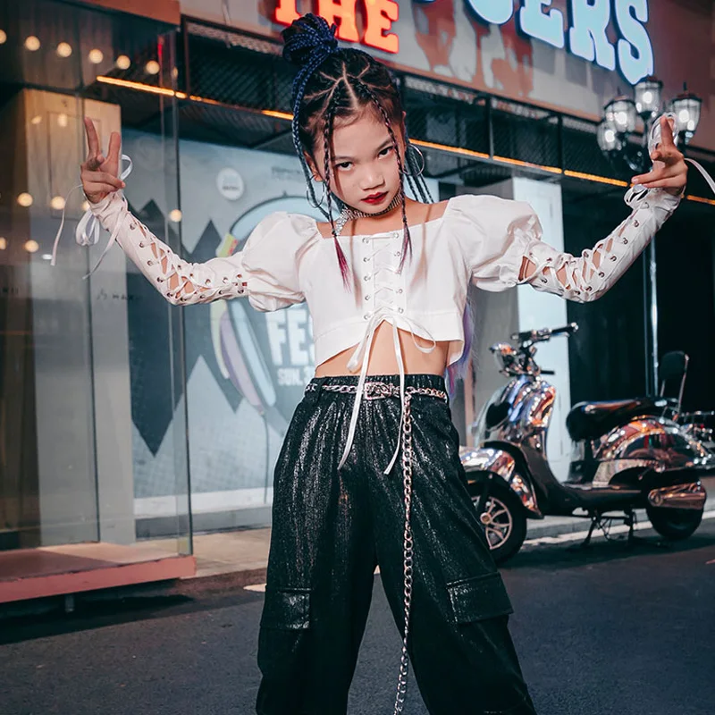 New Girls Modern Dance Clothing White Tops Black Pants Kids Jazz Clothes Hip Hop Suit Street Dance Performance Costumes 2022
New Girls Modern Dance Clothing White Tops Black Pants Kids Jazz Clothes Hip Hop Suit Street Dance Performance Costumes 2022
