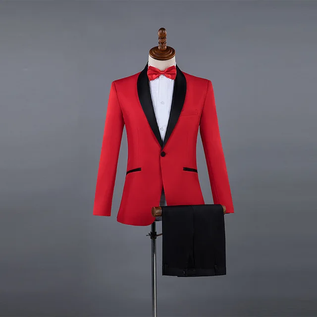 Red Wedding Groom Tuxedo Mens Suit Shawl Collar One Button Set with Pants Male Slim Fit 2 pcs Suit Male Costume Homme Mariage
Red Wedding Groom Tuxedo Mens Suit Shawl Collar One Button Set with Pants Male Slim Fit 2 pcs Suit Male Costume Homme Mariage