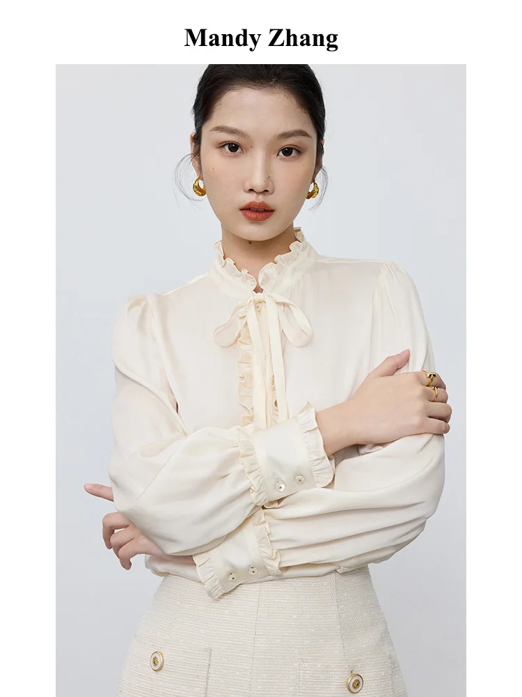MandyZhang19 Mmm Silk French Court Style Shirt Women's Standing Collar Bubble Sleeve Exquisite Shirt Spring
MandyZhang19 Mmm Silk French Court Style Shirt Women's Standing Collar Bubble Sleeve Exquisite Shirt Spring