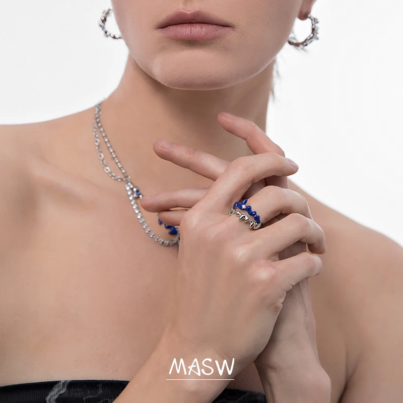 MASW Original Design High Class Women Rings 2022 New Trend Geometric Brass Metal Weave Open Blue Rings Fashion Jewelry Gifts
MASW Original Design High Class Women Rings 2022 New Trend Geometric Brass Metal Weave Open Blue Rings Fashion Jewelry Gifts