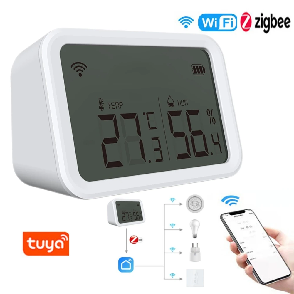 Датчик влажности и температуры Tuya Zigbee, измеритель влажности и температуры с дистанционным управлением, на батарейках
Датчик влажности и температуры Tuya Zigbee, измеритель влажности и температуры с дистанционным управлением, на батарейках