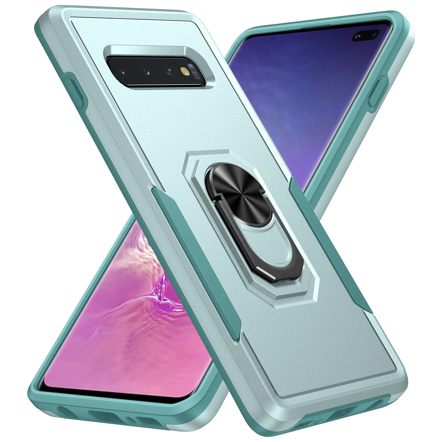 Лидер продаж новый однотонный чехол для телефона Samsung S10 PLUS 2 в 1 дешевая