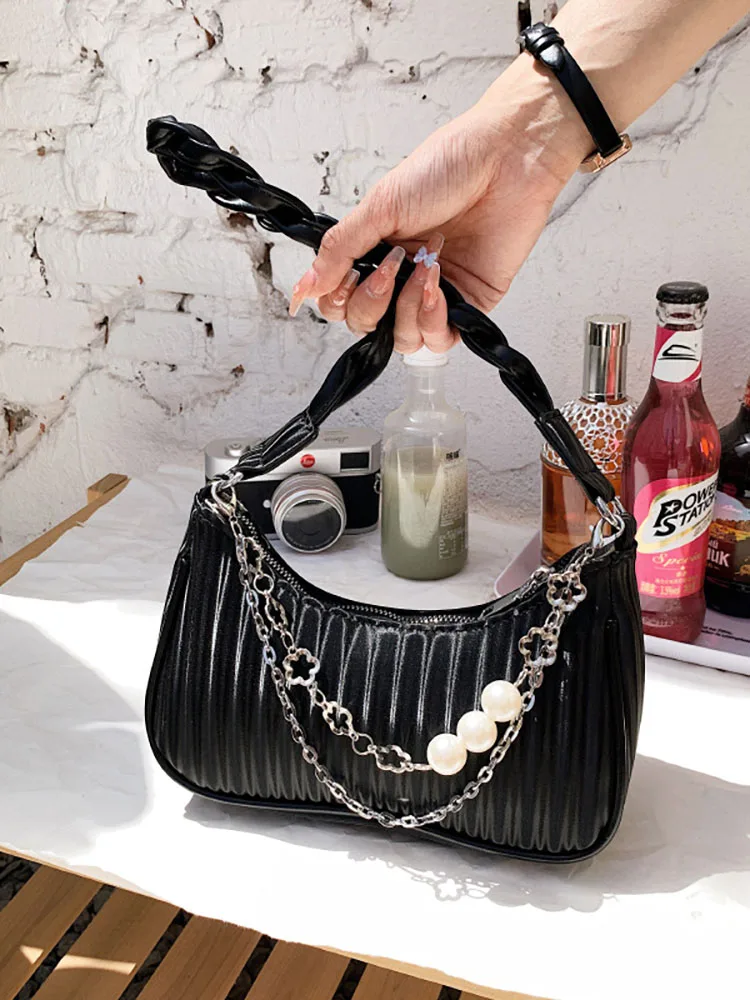 Underarm Women's Bag Bucket Fashion Pearl Chain Shoulder Crossbody Bags for Women Luxury Designer Small Handbag Solid Casual
Underarm Women's Bag Bucket Fashion Pearl Chain Shoulder Crossbody Bags for Women Luxury Designer Small Handbag Solid Casual