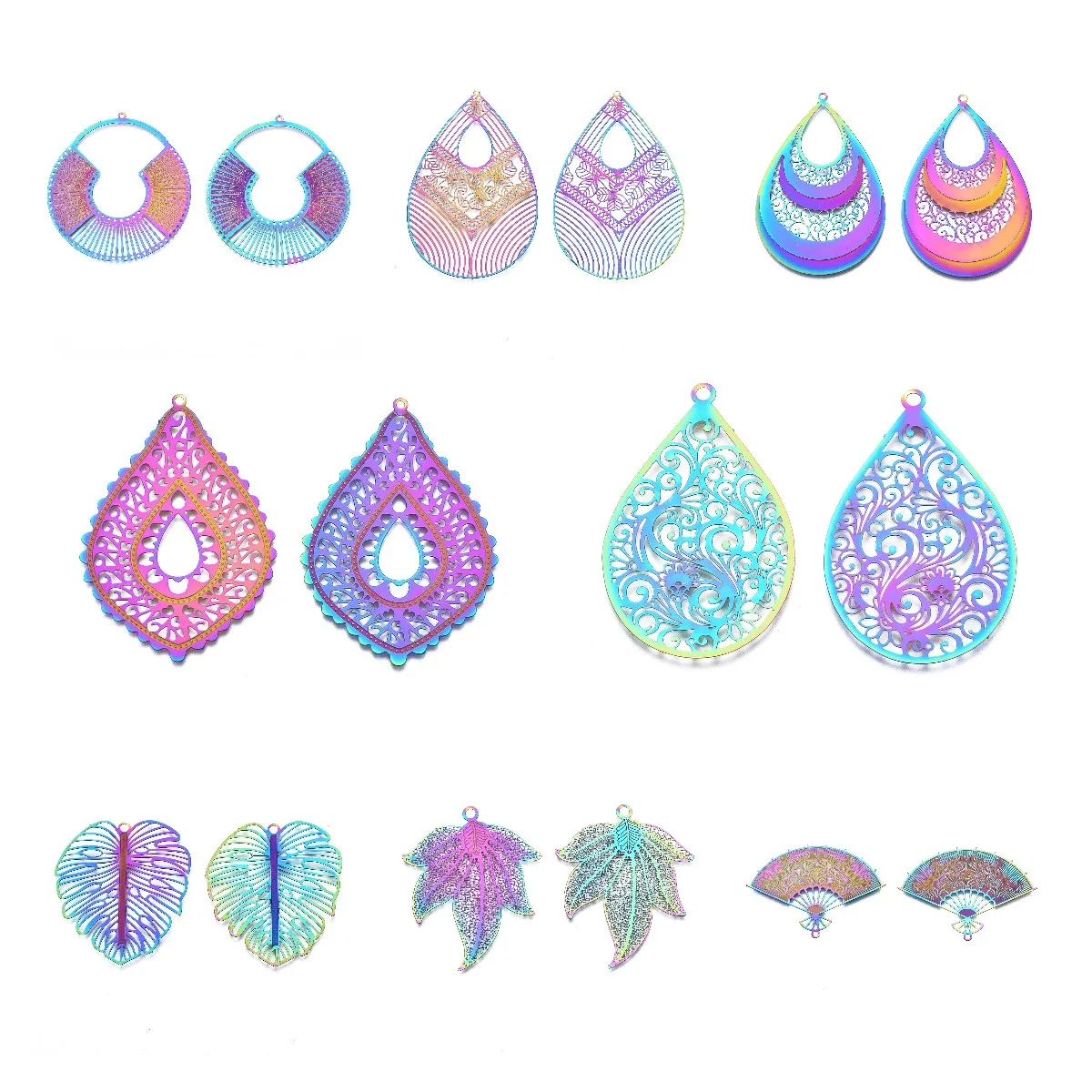 Pandahall 50Pcs Multi-color Ion Plating Stainless Steel Filigree Big Pendants Etched Metal Embellishments for Jewelry Making
Pandahall 50Pcs Multi-color Ion Plating Stainless Steel Filigree Big Pendants Etched Metal Embellishments for Jewelry Making