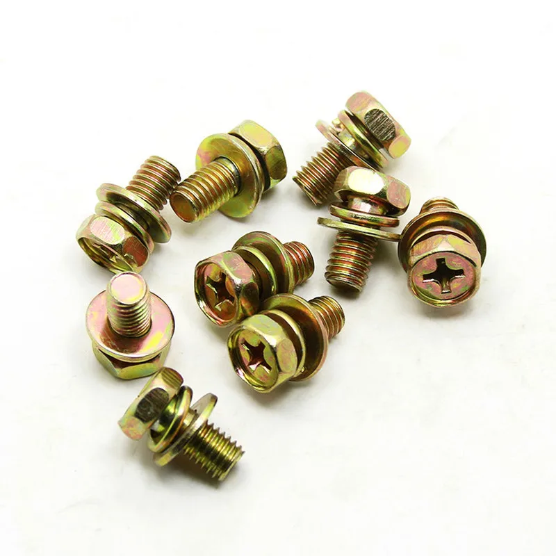 50pcs M8 M6 Hex Cross Bolt Phillips Flat Gasket Spring Washers Set Phillips Hexagon Screws Carbon Steel GB9074.13 12-40mm
50pcs M8 M6 Hex Cross Bolt Phillips Flat Gasket Spring Washers Set Phillips Hexagon Screws Carbon Steel GB9074.13 12-40mm