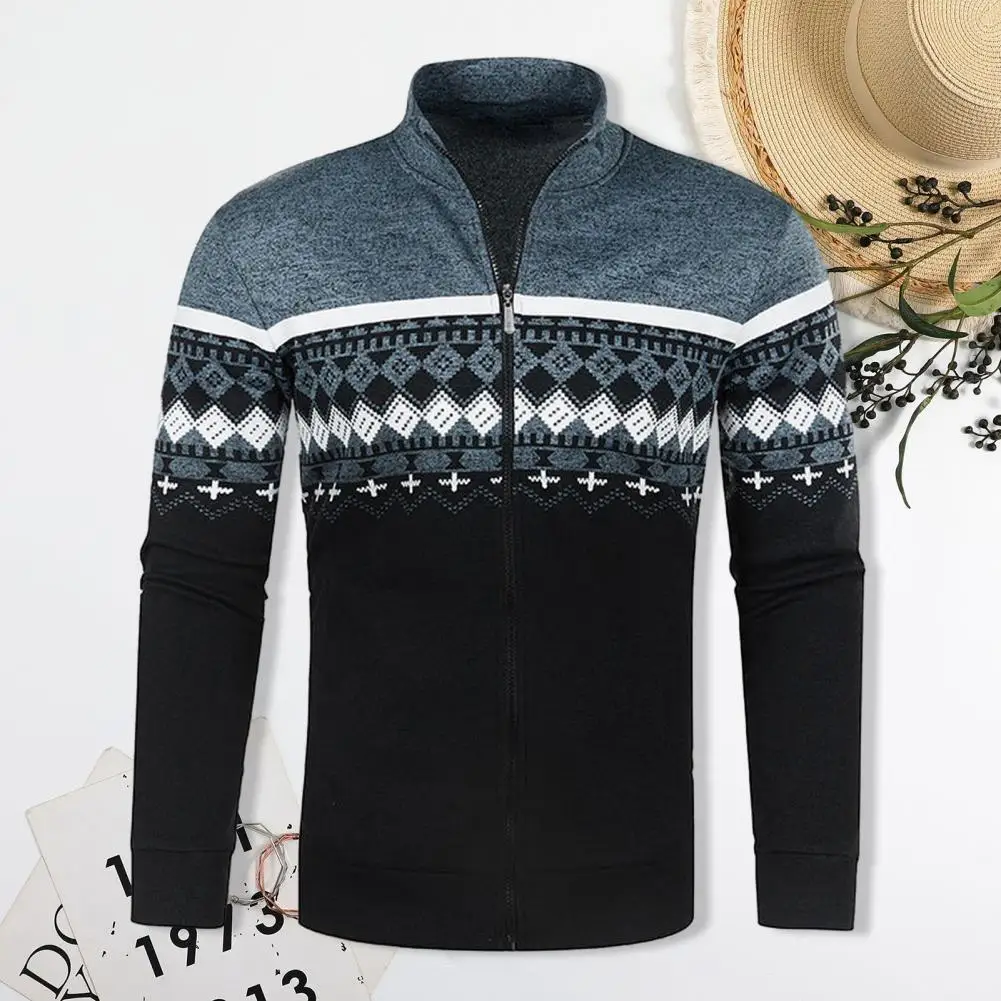 Stretchy Men Sweater Stylish Men's Retro Print Cardigan Slim Fit Stand Collar Sweater for Fall Winter Spring Slim Fit Men Knit
Stretchy Men Sweater Stylish Men's Retro Print Cardigan Slim Fit Stand Collar Sweater for Fall Winter Spring Slim Fit Men Knit