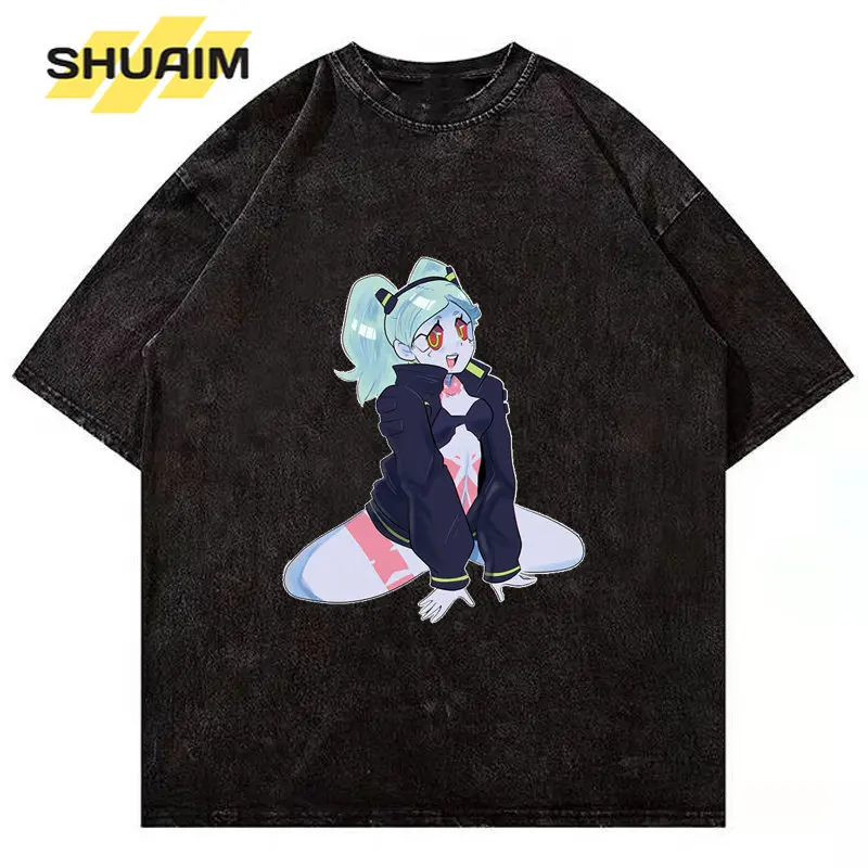 SHUAIM Cyberpunk Edgerunners Print Men T-Shirt Anime Harajuku Cotton T Shirt Hip Hop Washed Streetwear Summer Short Sleeve Tops
SHUAIM Cyberpunk Edgerunners Print Men T-Shirt Anime Harajuku Cotton T Shirt Hip Hop Washed Streetwear Summer Short Sleeve Tops
