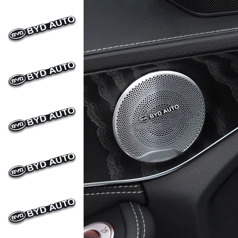 

1pcs Car Steering Wheel Badge Interior Styling Audio Sticker For BYD F3 F0 S6 Battery Tang Suragical Mask EV G3 F3R Lithium