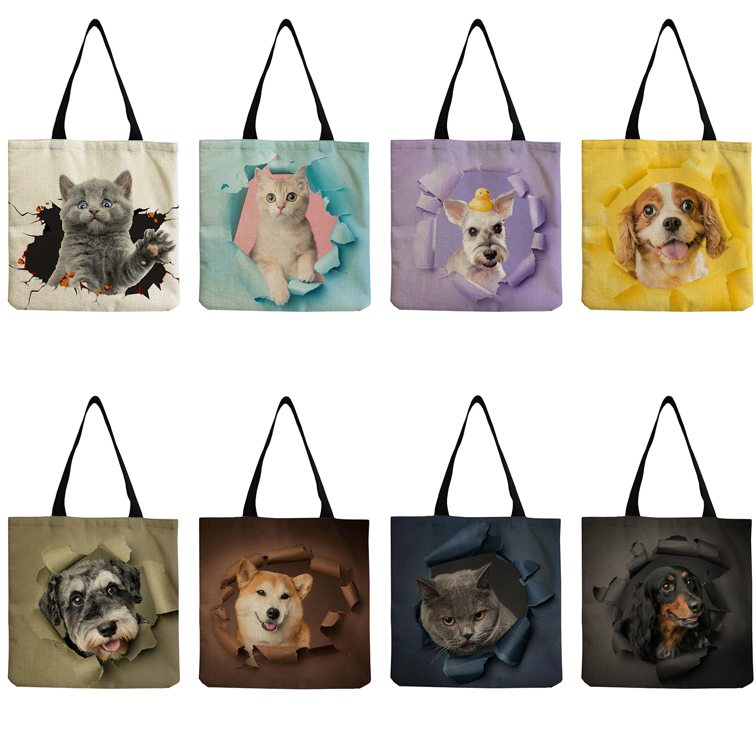 Cute Animal Printed Shopping Bags Large Capacity Shoulder Bag Foldable Cats And Dogs Women Handbags Creativity Design Practical
Cute Animal Printed Shopping Bags Large Capacity Shoulder Bag Foldable Cats And Dogs Women Handbags Creativity Design Practical