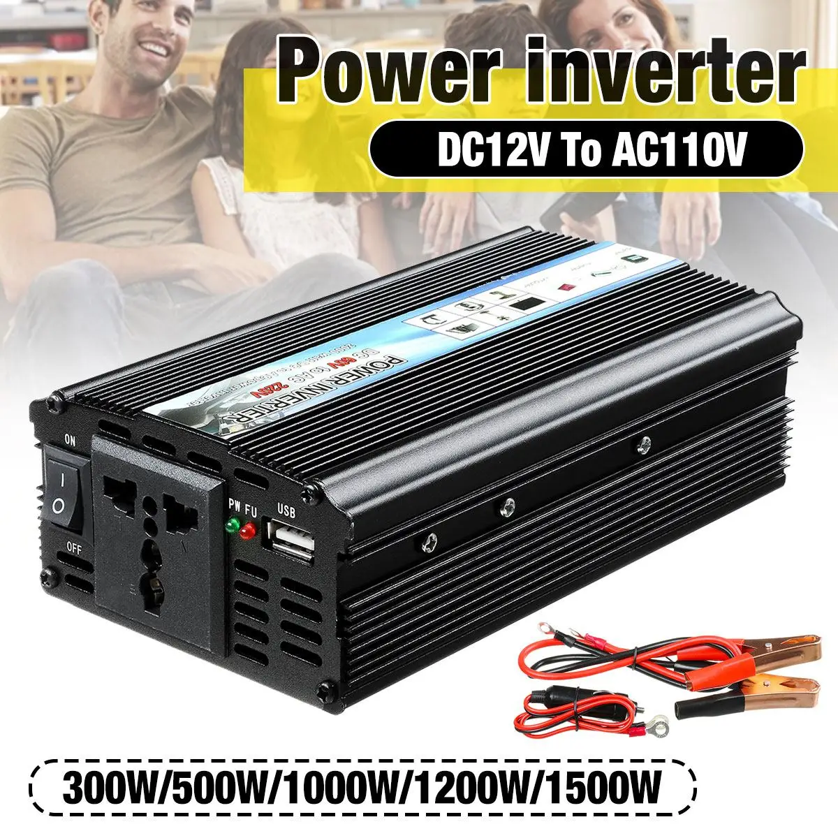 Modified Sine Wave Form Inverter DC 12v To AC 110V 50Hz 1000W 1200W 1500W Voltage Transformer Power Converter Solar Inverter
Modified Sine Wave Form Inverter DC 12v To AC 110V 50Hz 1000W 1200W 1500W Voltage Transformer Power Converter Solar Inverter