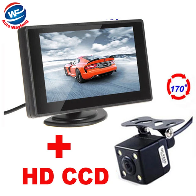 

Auto Parking Assistance System 4LED Car Rearview Camera+4.3" TFT LCD Monitor 2 in 1 ccd 170 Angle car backup camera Car Monitor