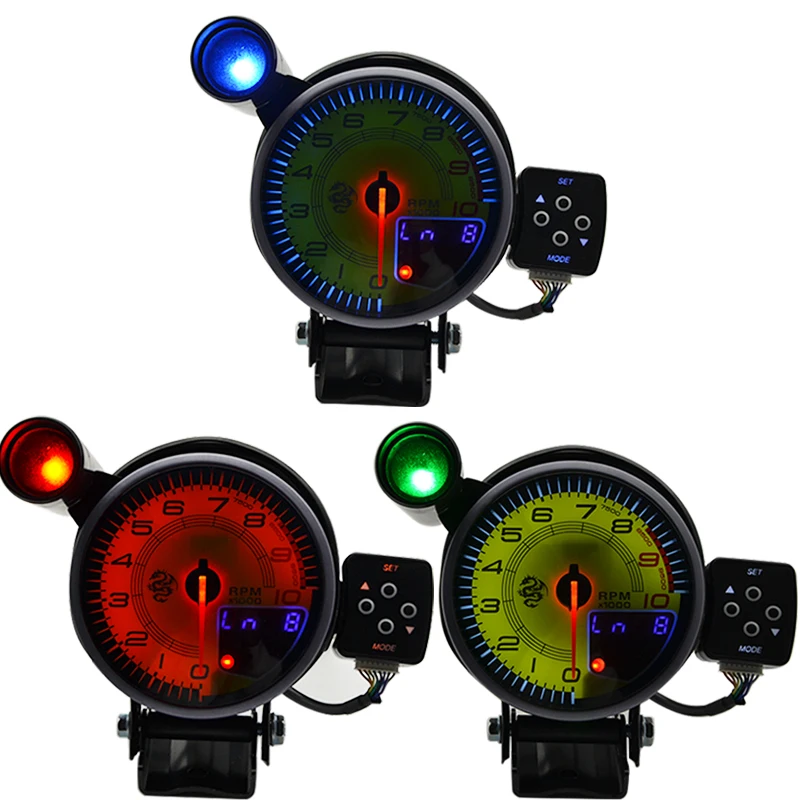 95MM Tachometer 0~10000 RPM Gauge Stepper motor Three Led Color Display With Shift Light 12V
95MM Tachometer 0~10000 RPM Gauge Stepper motor Three Led Color Display With Shift Light 12V