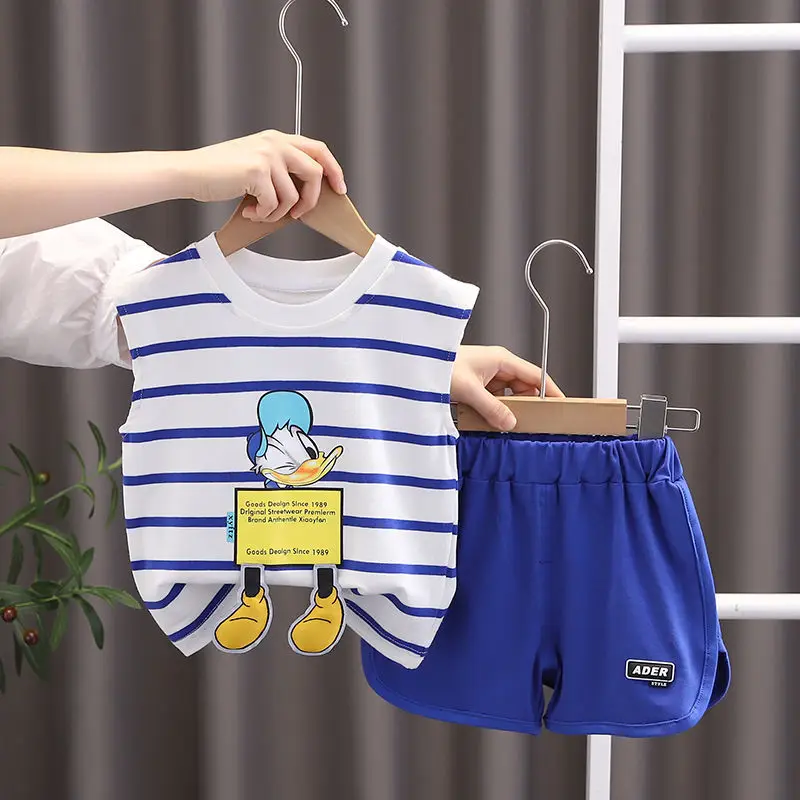 Disney Donald Duck children's summer cartoon vest Clothes pants New in 2022 
Disney Donald Duck children's summer cartoon vest Clothes pants New in 2022