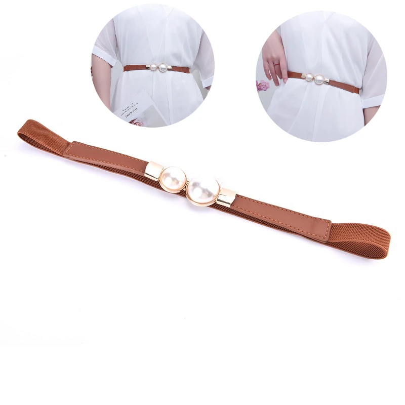 Creative Pearl Buckle Belt PU Leather Dress Skirt Waist Elastic Thin Women Belts Ladies Waistband
Creative Pearl Buckle Belt PU Leather Dress Skirt Waist Elastic Thin Women Belts Ladies Waistband