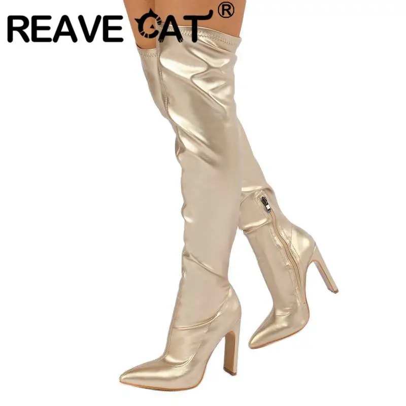 REAVE CAT Womens Over Knee Boots Pointed Toe Block High Heels 11cm Zipper Splice Big Size 35-42 Solid Sexy Party Footware S4104
REAVE CAT Womens Over Knee Boots Pointed Toe Block High Heels 11cm Zipper Splice Big Size 35-42 Solid Sexy Party Footware S4104