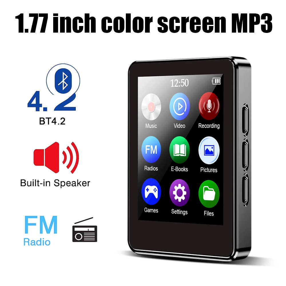

MP3 плеер Bluetooth 4,2 полноэкранный Walkman портативный спортивный HIFI музыкальный плеер Mp4 видео плеер FM/Электронная книга/Диктофон Mp3
