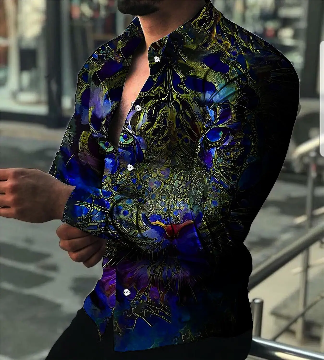 2022 Spring Tiger Printed Shirts Men Fashion Turn-down Collar Buttoned Shirt Men's Autumn Casual Long Sleeve Cardigan Streetwear
2022 Spring Tiger Printed Shirts Men Fashion Turn-down Collar Buttoned Shirt Men's Autumn Casual Long Sleeve Cardigan Streetwear