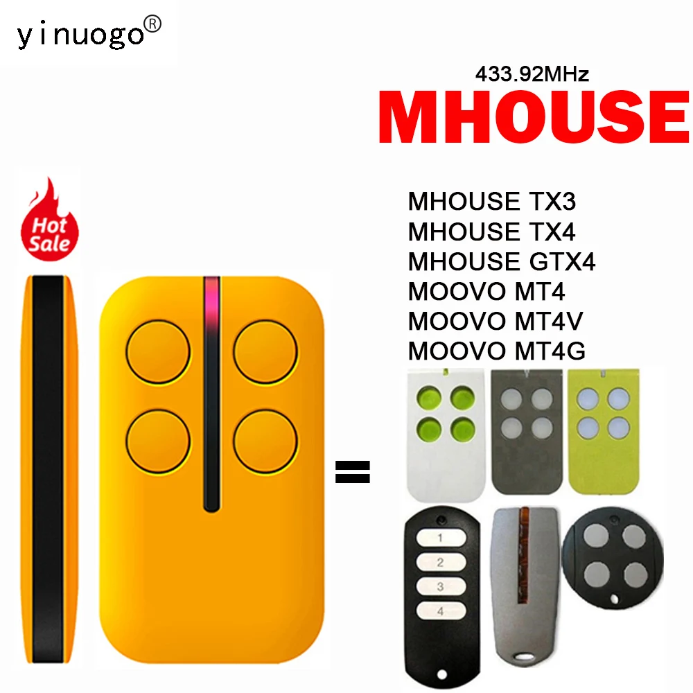 MHOUSE GTX4 TX4 TX3 MOOVO MT4 MT4V MT4G Пульт дистанционного управления гаражной дверью 433,92 МГц MHOUSE Пульт дистанционного управления гаражной дверью Командн...
MHOUSE GTX4 TX4 TX3 MOOVO MT4 MT4V MT4G Пульт дистанционного управления гаражной дверью 433,92 МГц MHOUSE Пульт дистанционного управления гаражной дверью Командн...