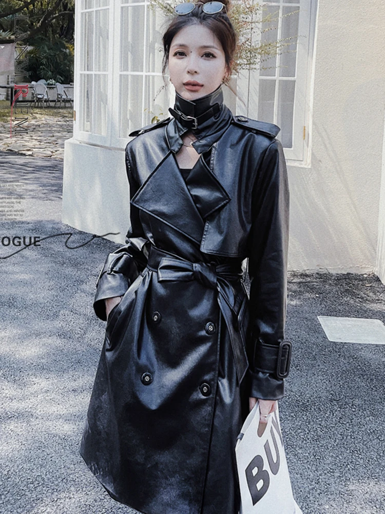 LANMREM Black Leather Coat For Women Lapel Double Breasted Belt Coats Cool Style Female Streetwear Clothing 2022 Autumn 2R5808
LANMREM Black Leather Coat For Women Lapel Double Breasted Belt Coats Cool Style Female Streetwear Clothing 2022 Autumn 2R5808