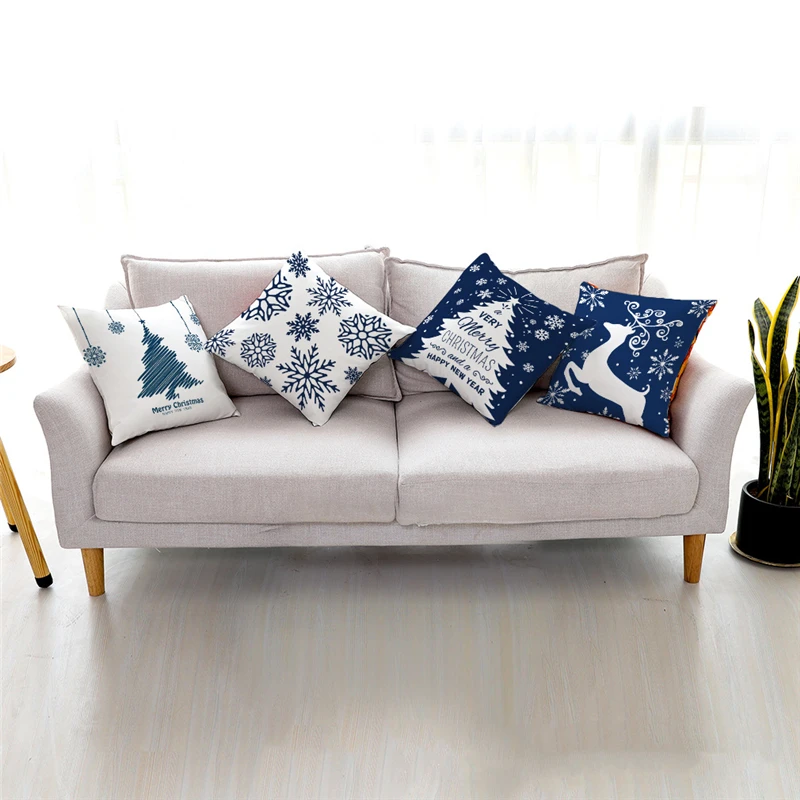 

45*45cm Merry Christmas Pillow Case Sofa Cushion Covers Xmas Party Decorative Pillowcases Happy New Year 2023 Navidad Xmas Gifts