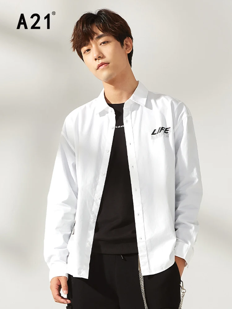 A21 Men's Casual Baggy Pattern Printed White Shirts Spring Summer 2022 Fashion Loose Shirt Male Long Sleeve 100% Cotton Tshirts
A21 Men's Casual Baggy Pattern Printed White Shirts Spring Summer 2022 Fashion Loose Shirt Male Long Sleeve 100% Cotton Tshirts