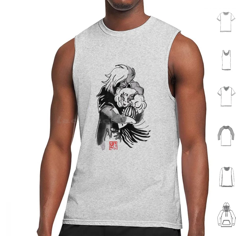 

Albator And Candy Classique Tank Tops Vest Sleeveless Albator Harlock Pirate Cartoon Captain Harlock Anime Corsair Manga Space