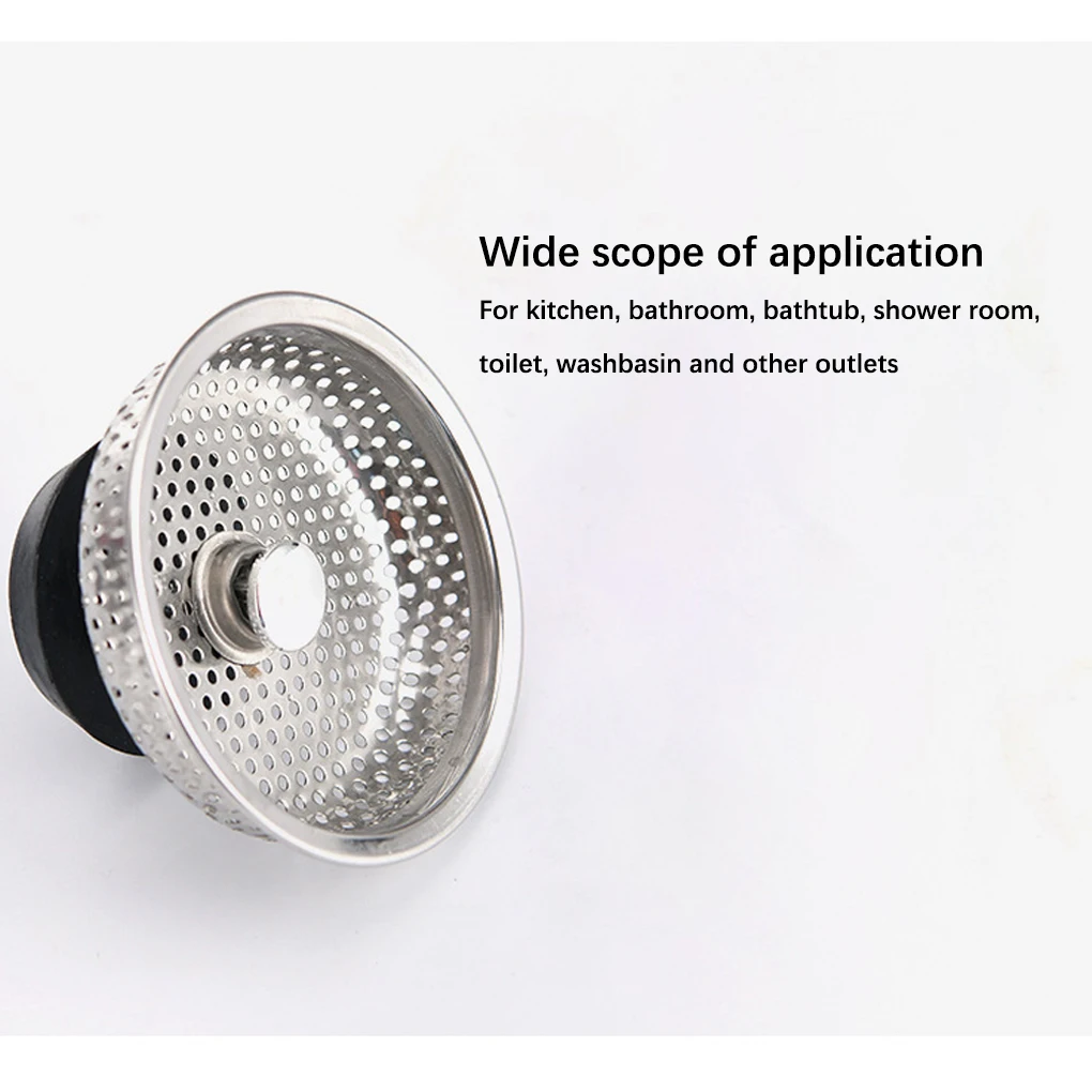 

2pcs Mesh Stainless Steel Sink Strainer Washable Drain Stopper Filter Mesh Portable Waste Disposer for Bathroom