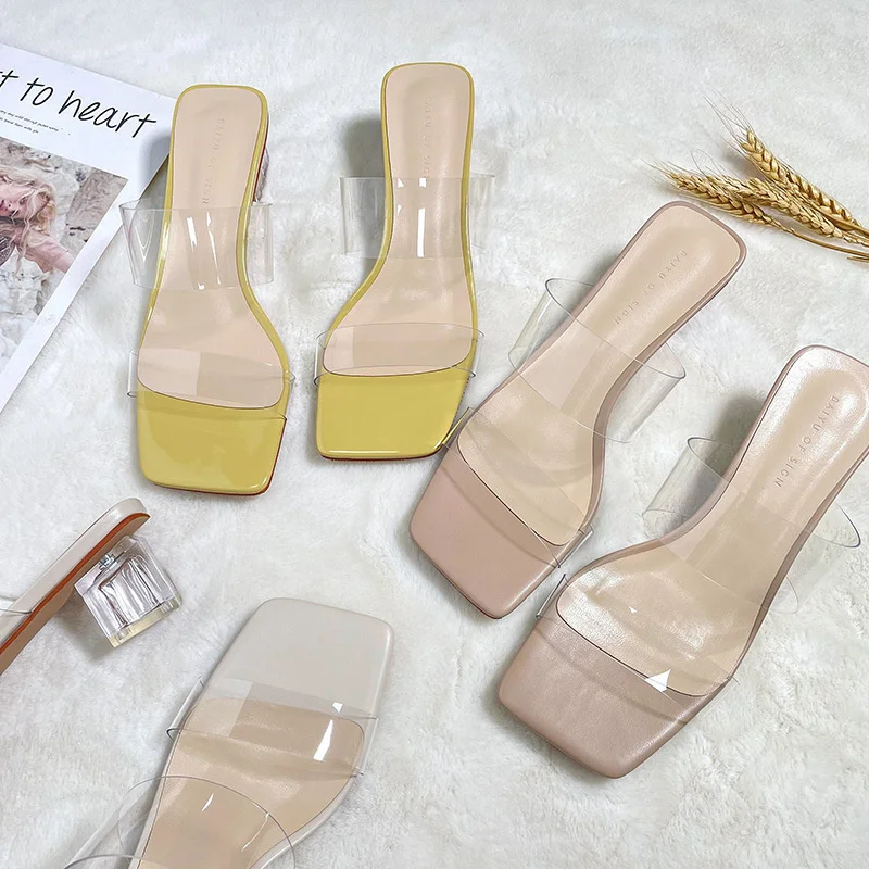 Summer 2023 Women Sandals Fashion Transparent PVC Square Middle Heels Slippers Ladies Casual Outdoor Leather Slides
Summer 2023 Women Sandals Fashion Transparent PVC Square Middle Heels Slippers Ladies Casual Outdoor Leather Slides