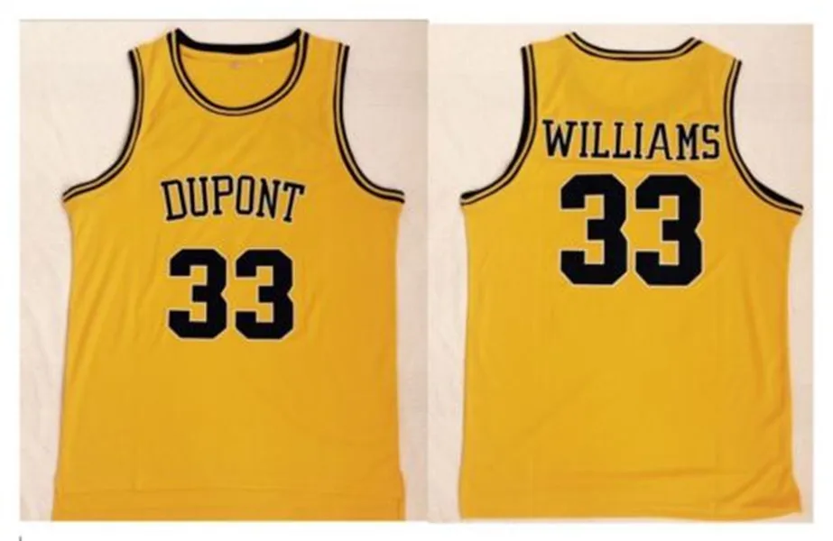 

Mens 33 JASON WILLIAMS Dupont HIGH SCHOOL Top Quality Basketball Jersey Stitched Embroidery