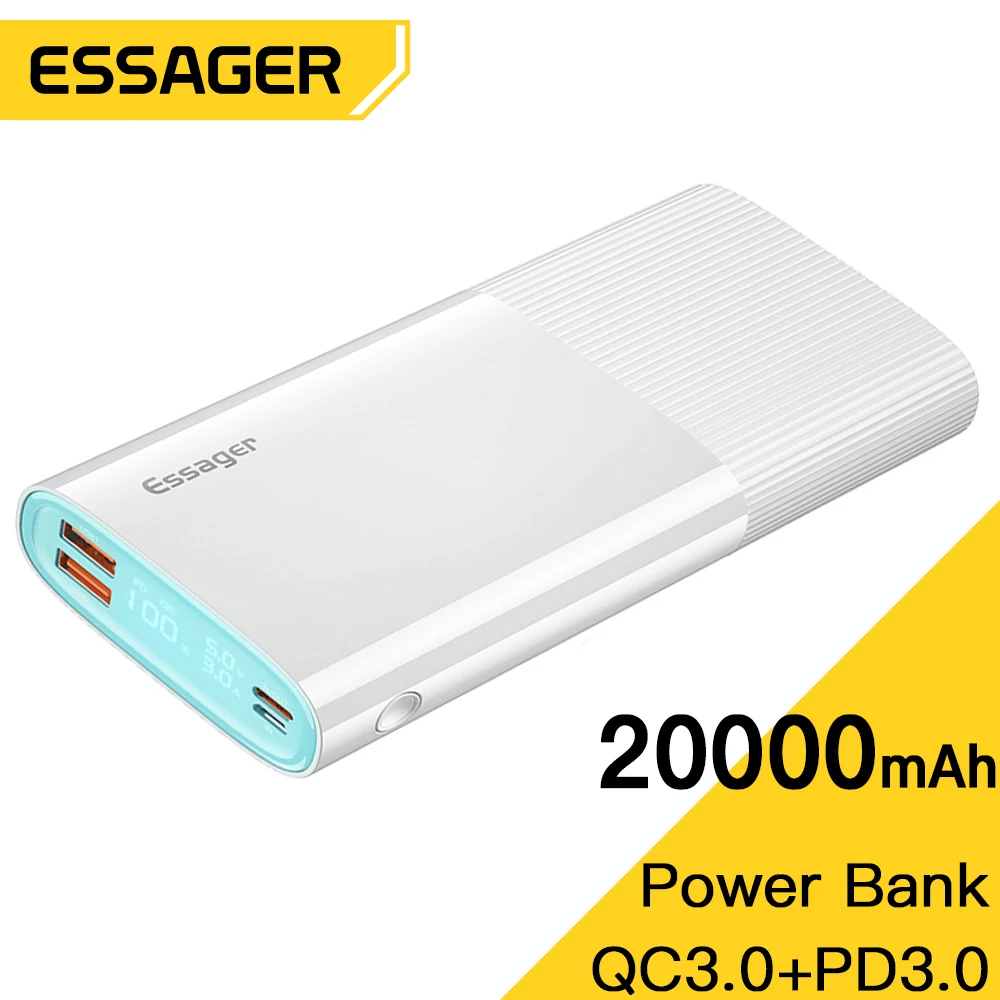 Essager 20000mAh Power Bank PD QC 3.0 USB Type C Powerbank Portable External Battery Pack Charger For Xiaomi 20000 mAh Poverbank
Essager 20000mAh Power Bank PD QC 3.0 USB Type C Powerbank Portable External Battery Pack Charger For Xiaomi 20000 mAh Poverbank