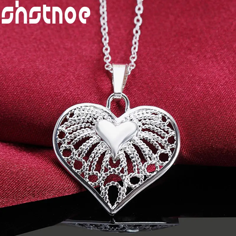 925 Sterling Silver 16-30 Inch Chain Hollow Heart Pendant Necklace For Women Engagement Wedding Gift Fashion Charm Jewelry
925 Sterling Silver 16-30 Inch Chain Hollow Heart Pendant Necklace For Women Engagement Wedding Gift Fashion Charm Jewelry