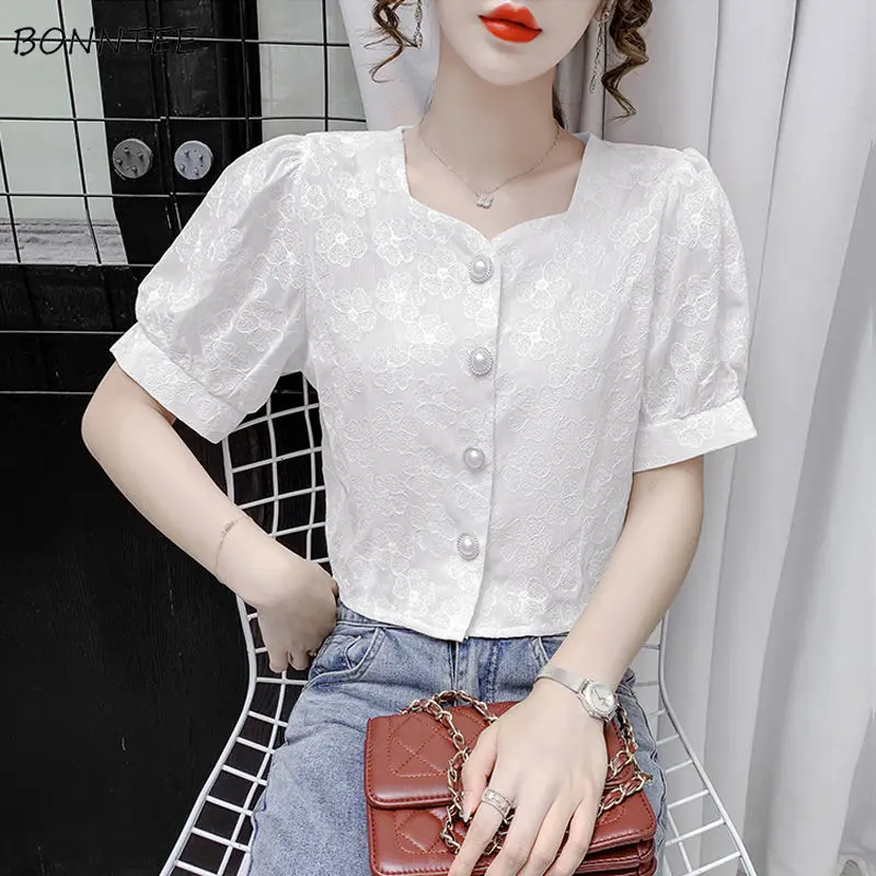 Square Collar Shirts Women Summer New Arrival Slim All-match Fashion Camisas Mujer Korean Style Cropped Chic Popular Ins Office
Square Collar Shirts Women Summer New Arrival Slim All-match Fashion Camisas Mujer Korean Style Cropped Chic Popular Ins Office