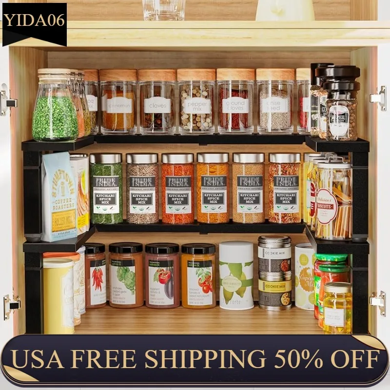 THYGIFTREE Spice Rack Organizer for Cabinet Expandable Metal Seasoning Organizer Height Adjustable 2 Tier Spice Storage Shelf
THYGIFTREE Spice Rack Organizer for Cabinet Expandable Metal Seasoning Organizer Height Adjustable 2 Tier Spice Storage Shelf