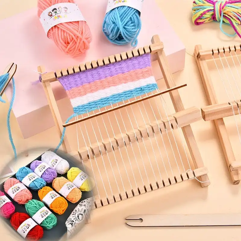 

Wooden EasyWeave Weaving Loom Starter Kit Tapestry Wooden Weaving Loom Creative DIY Weaving Art Kids Beginners Sewing Machine