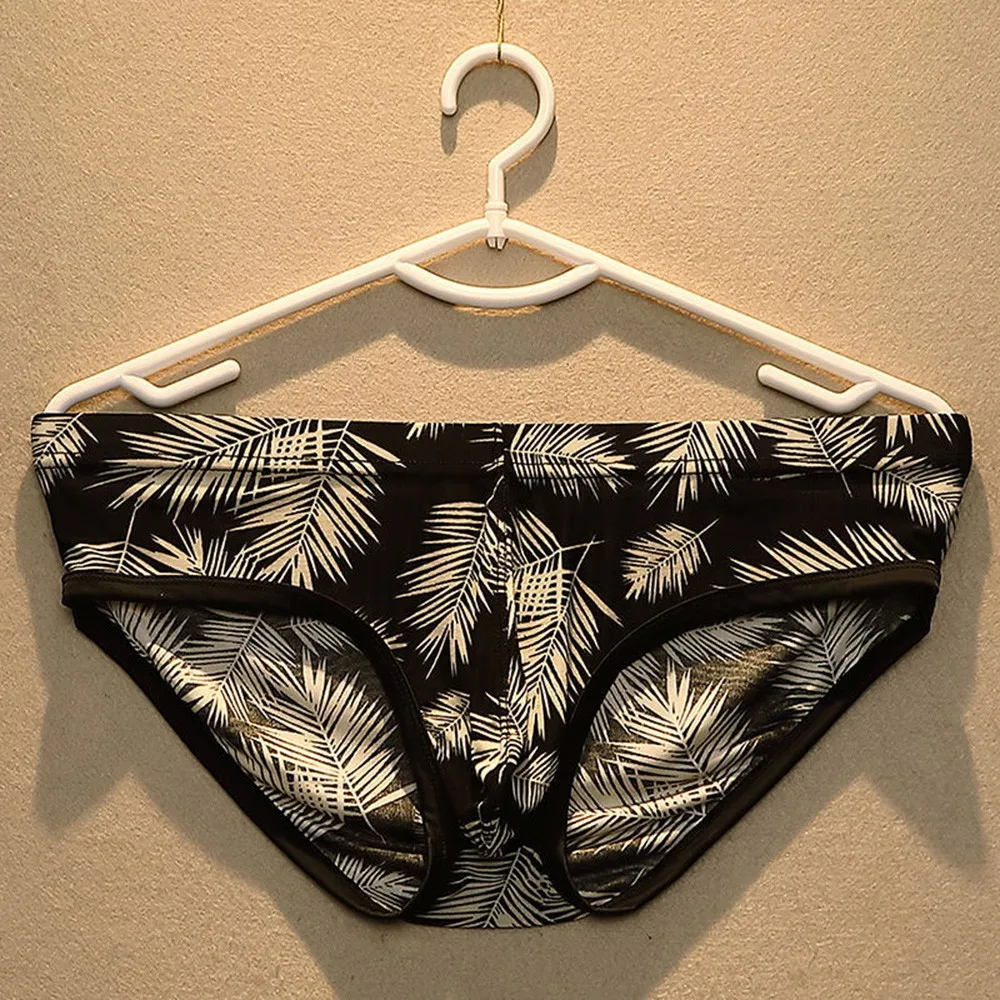 Underwear Men Low Waist Underpants U Convex For Man Briefs Leaves Print Breathable Qucik-Dry High Elastic Panties
Underwear Men Low Waist Underpants U Convex For Man Briefs Leaves Print Breathable Qucik-Dry High Elastic Panties
