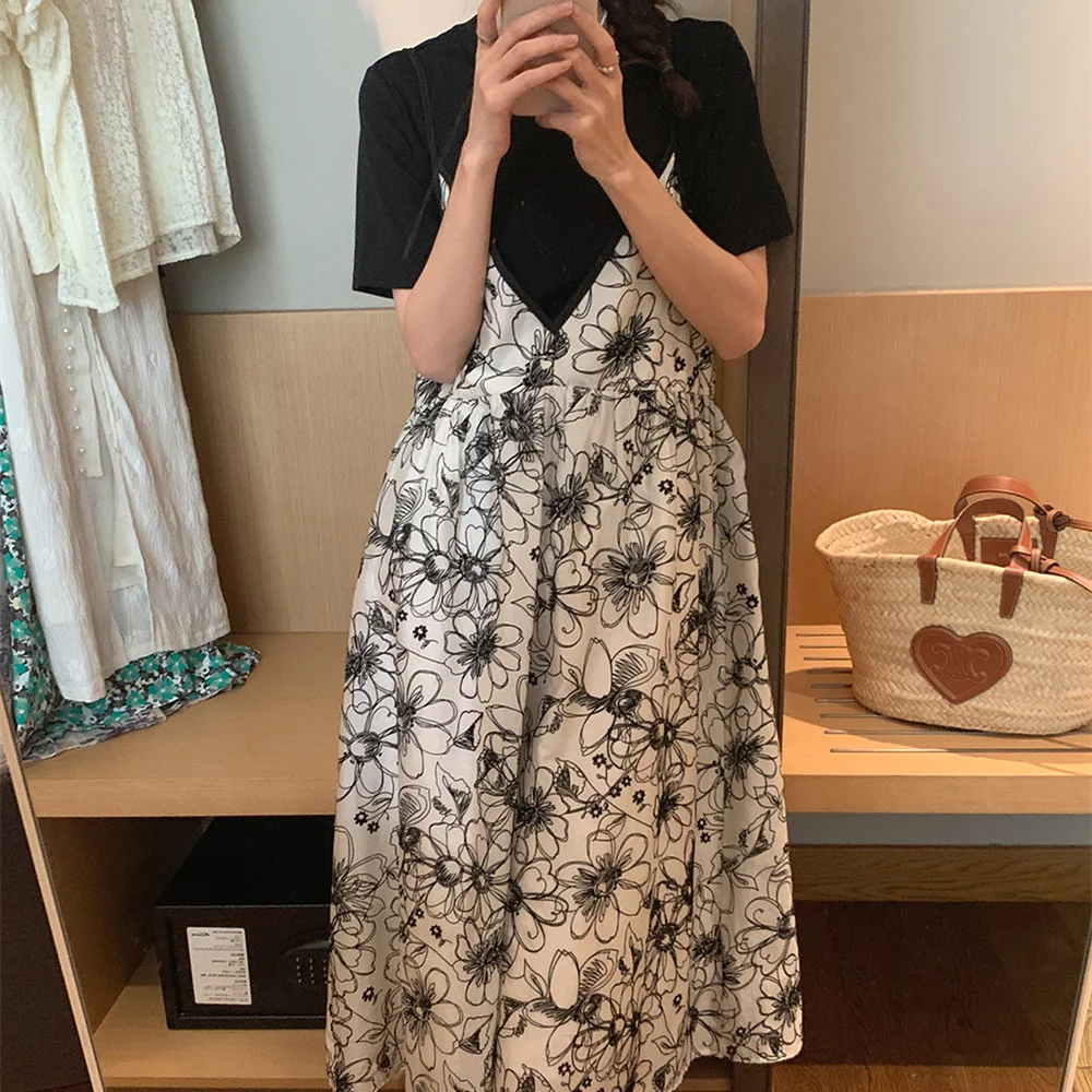 Hzirip 2022 Summer Women Suits Solid Loose Black T-Shirt Stylish New Casual Chic Office Lady Retro Florals Sweet Slip Dress
Hzirip 2022 Summer Women Suits Solid Loose Black T-Shirt Stylish New Casual Chic Office Lady Retro Florals Sweet Slip Dress