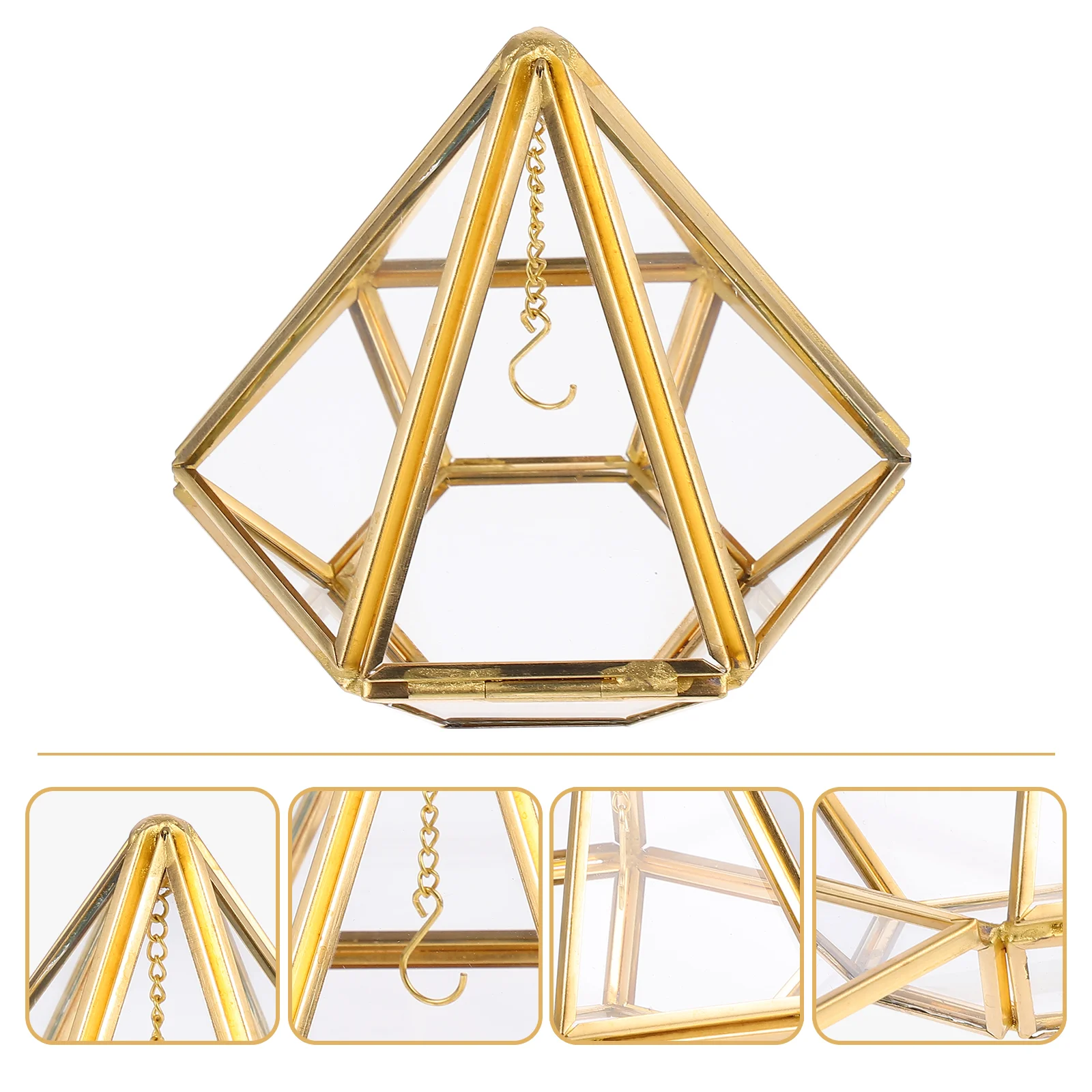 Glass Storage Box Vintage Home Decor Jewel Case Jewelry Pyramid-Shaped Retro Bride Bridal Gift 
Glass Storage Box Vintage Home Decor Jewel Case Jewelry Pyramid-Shaped Retro Bride Bridal Gift