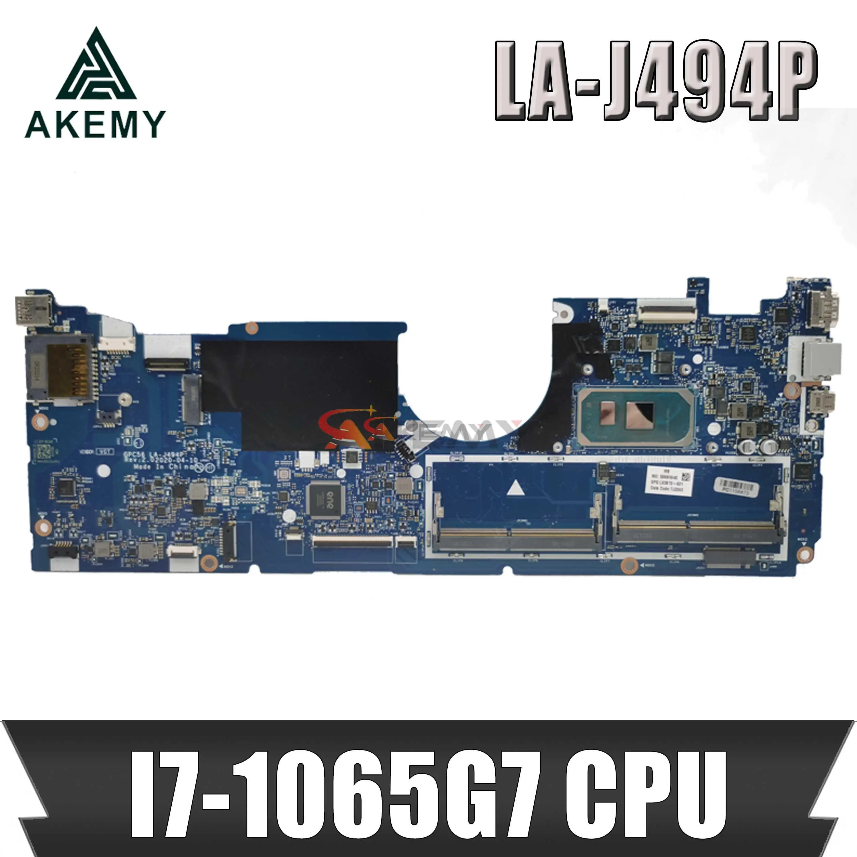 Akemy LA-J494P motherboard for HP envy X360 Laptop SRGKL I7-1065G7 CPU DDR4 motherboard 100% tested OK before shipment
Akemy LA-J494P motherboard for HP envy X360 Laptop SRGKL I7-1065G7 CPU DDR4 motherboard 100% tested OK before shipment