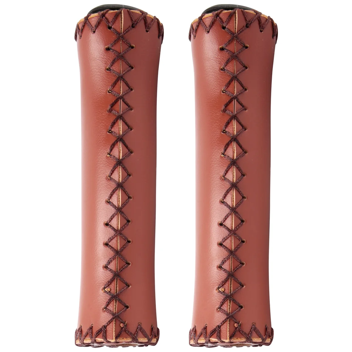 

Bike Handlebar Grips,Hand-Stitched Retro Bicycle Grips,for Most 22.2mm (7/8Inch) Bicycle Handlebar,Dark Brown