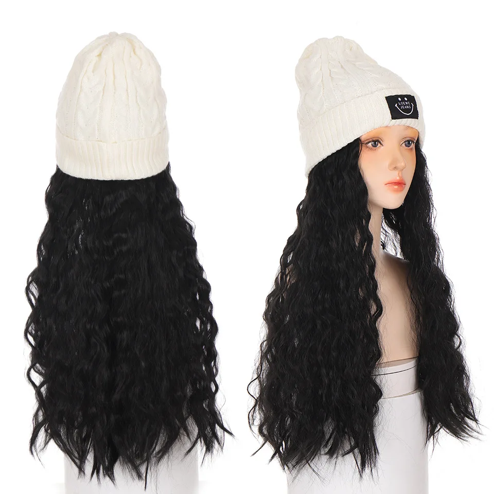 Beanie Wig Black Knitted Bobble Hat Pom Cap Wig with Long Wavy Hair Extension 20 Inch Synthetic Hairpiece for Women Girl
Beanie Wig Black Knitted Bobble Hat Pom Cap Wig with Long Wavy Hair Extension 20 Inch Synthetic Hairpiece for Women Girl