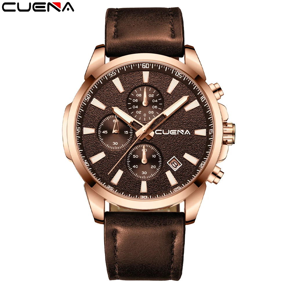 

CUENA Brand Men's Fashion Analog Sports Watch Men's Luminous Casual Alarm Clock Waterproof Date Quartz Watch relogio masculino