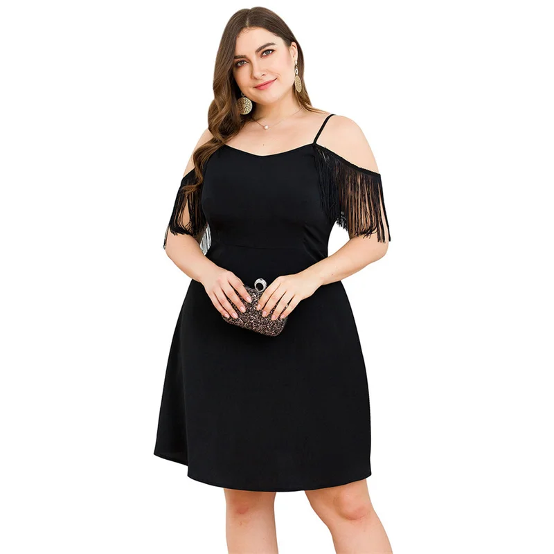 Plus Size Summer Outfits Off Shoulder Fringe Tassel Club Party Prom Mini Dress Vestidos Vestidos De Fiesta Curvy Tallas Grandes
Plus Size Summer Outfits Off Shoulder Fringe Tassel Club Party Prom Mini Dress Vestidos Vestidos De Fiesta Curvy Tallas Grandes