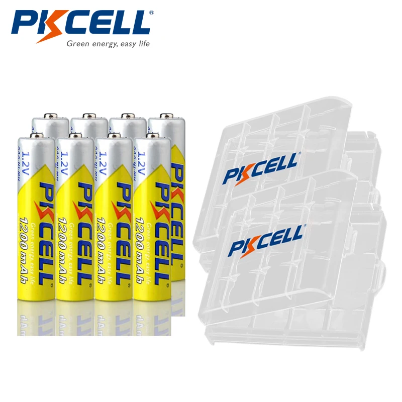 8pcs PKCELL AAA 1200mAh Battery 1.2V NIMH AAA Rechargeable Batteries aaa Battery +2pcs battery box holder for AAA AA battery
8pcs PKCELL AAA 1200mAh Battery 1.2V NIMH AAA Rechargeable Batteries aaa Battery +2pcs battery box holder for AAA AA battery