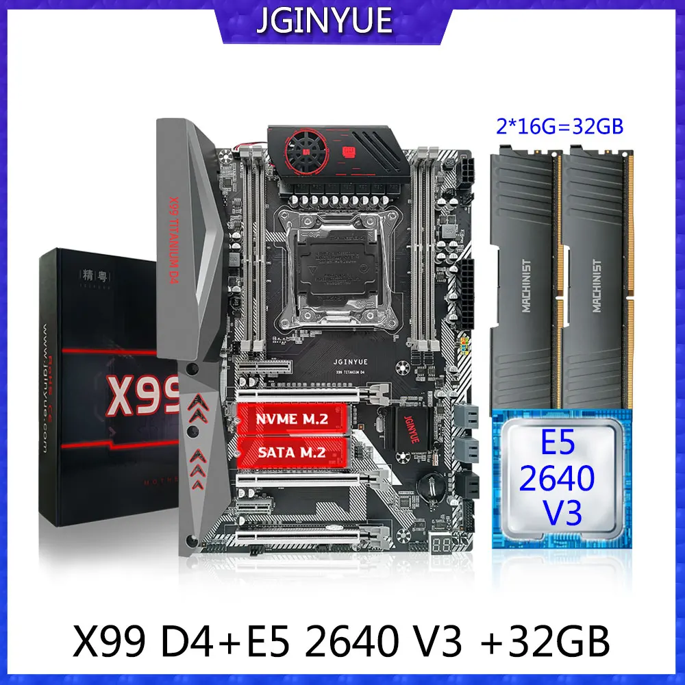 JGINYUE X99 LGA2011-3 Motherboard Kit Set with Xeon E5 2640 V3 CPU 2pcs* 16G=32GB DDR4 ECC 2133MHz RAM Memory Combo Four Channel
JGINYUE X99 LGA2011-3 Motherboard Kit Set with Xeon E5 2640 V3 CPU 2pcs* 16G=32GB DDR4 ECC 2133MHz RAM Memory Combo Four Channel