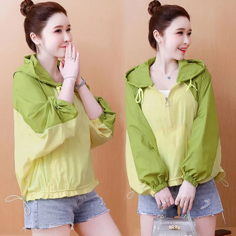 Casual Spliced Hoodies Short Jacket 2023 Women Spring Summer Large Size Sport Thin Loose Chic Coat Female Sun Protection Tops
Casual Spliced Hoodies Short Jacket 2023 Women Spring Summer Large Size Sport Thin Loose Chic Coat Female Sun Protection Tops