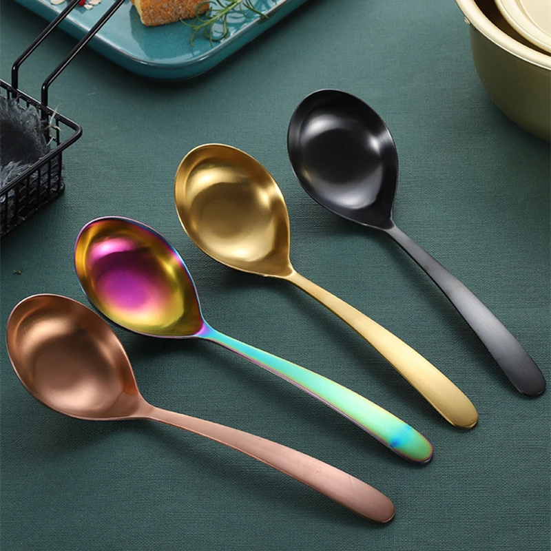 Thicken Deepen Soup Spoon Ladle Long Handle Round Hot Pot Serving Scoop Ice Cream Coffee Teaspoon Kitchen Tableware Gadgets
Thicken Deepen Soup Spoon Ladle Long Handle Round Hot Pot Serving Scoop Ice Cream Coffee Teaspoon Kitchen Tableware Gadgets
